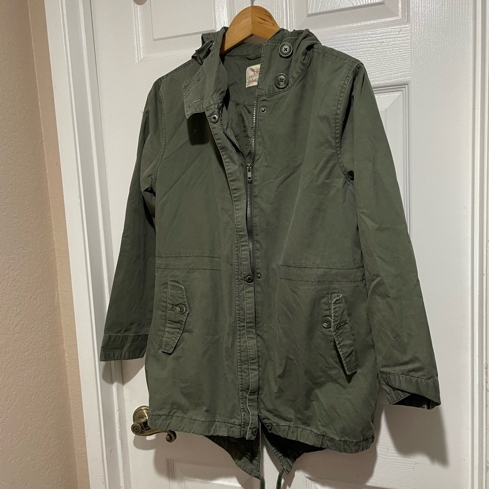 Faded Glory Gray Button-Up Jacket Zip Not Working - image 1